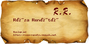 Róza Renátó névjegykártya